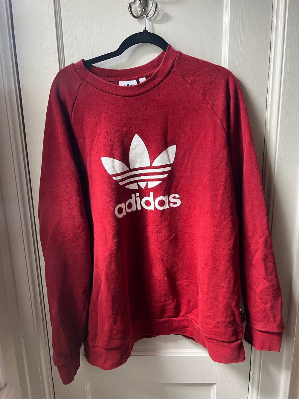 adidas Red Trefoil Logo Crewneck Sweatshirt